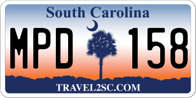 SC license plate MPD158