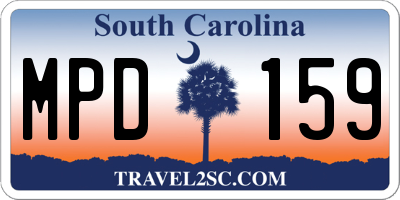 SC license plate MPD159