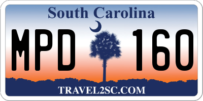 SC license plate MPD160
