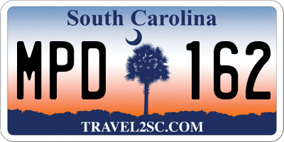 SC license plate MPD162