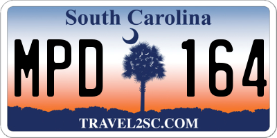SC license plate MPD164