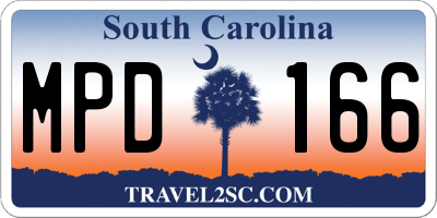 SC license plate MPD166
