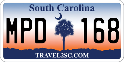 SC license plate MPD168