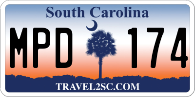 SC license plate MPD174