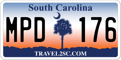 SC license plate MPD176
