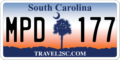 SC license plate MPD177