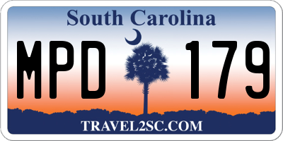 SC license plate MPD179