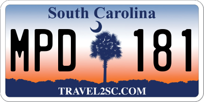 SC license plate MPD181