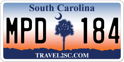 SC license plate MPD184