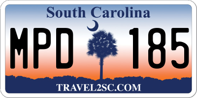 SC license plate MPD185