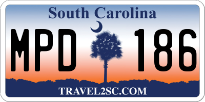 SC license plate MPD186