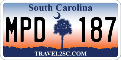 SC license plate MPD187