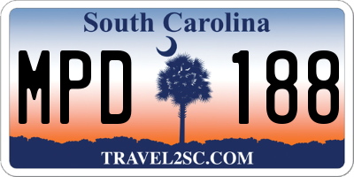 SC license plate MPD188