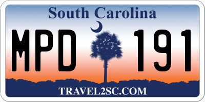 SC license plate MPD191