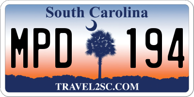 SC license plate MPD194