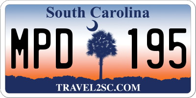 SC license plate MPD195