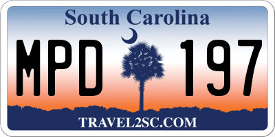 SC license plate MPD197
