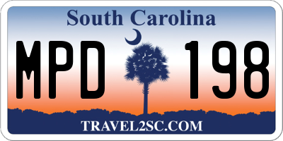 SC license plate MPD198