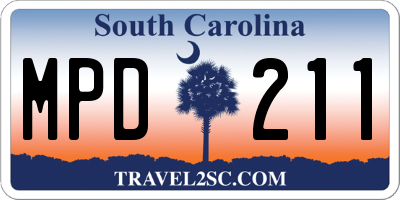 SC license plate MPD211