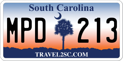 SC license plate MPD213