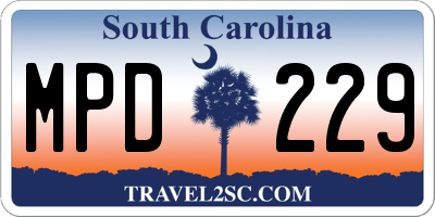 SC license plate MPD229