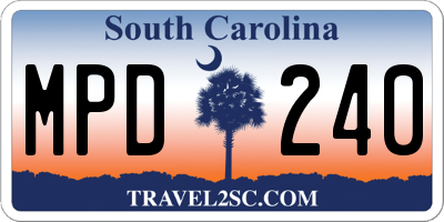SC license plate MPD240