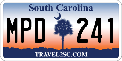 SC license plate MPD241
