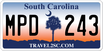 SC license plate MPD243