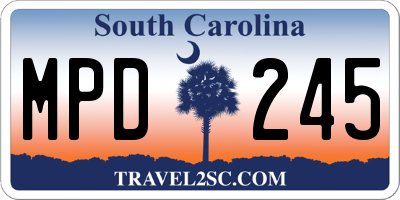 SC license plate MPD245