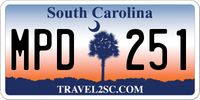 SC license plate MPD251