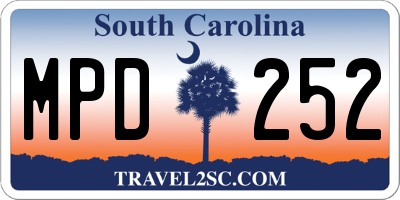 SC license plate MPD252