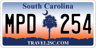 SC license plate MPD254