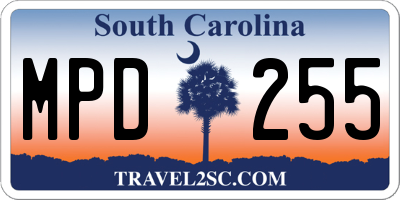 SC license plate MPD255