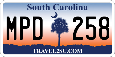 SC license plate MPD258