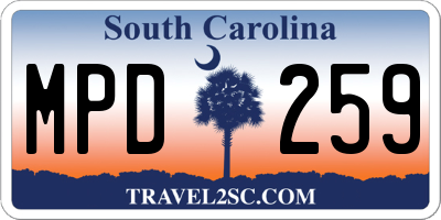 SC license plate MPD259