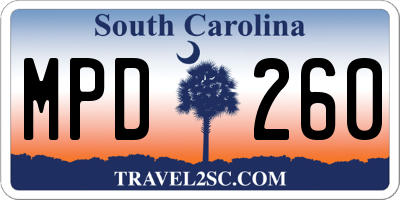 SC license plate MPD260