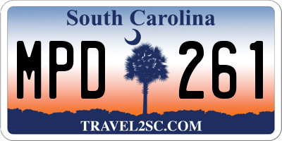 SC license plate MPD261