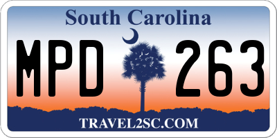 SC license plate MPD263