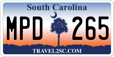SC license plate MPD265