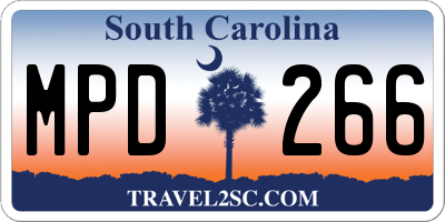 SC license plate MPD266