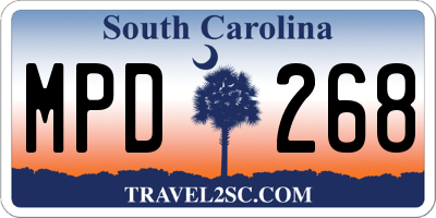 SC license plate MPD268