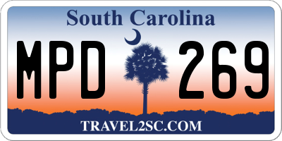 SC license plate MPD269