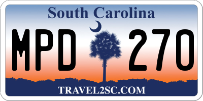SC license plate MPD270