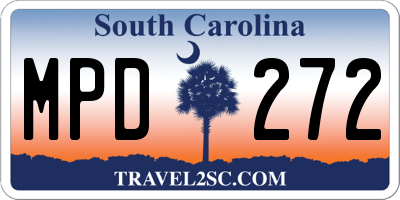 SC license plate MPD272