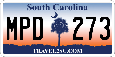 SC license plate MPD273