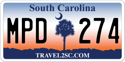 SC license plate MPD274