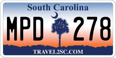 SC license plate MPD278