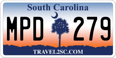 SC license plate MPD279
