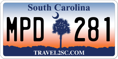 SC license plate MPD281