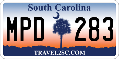SC license plate MPD283